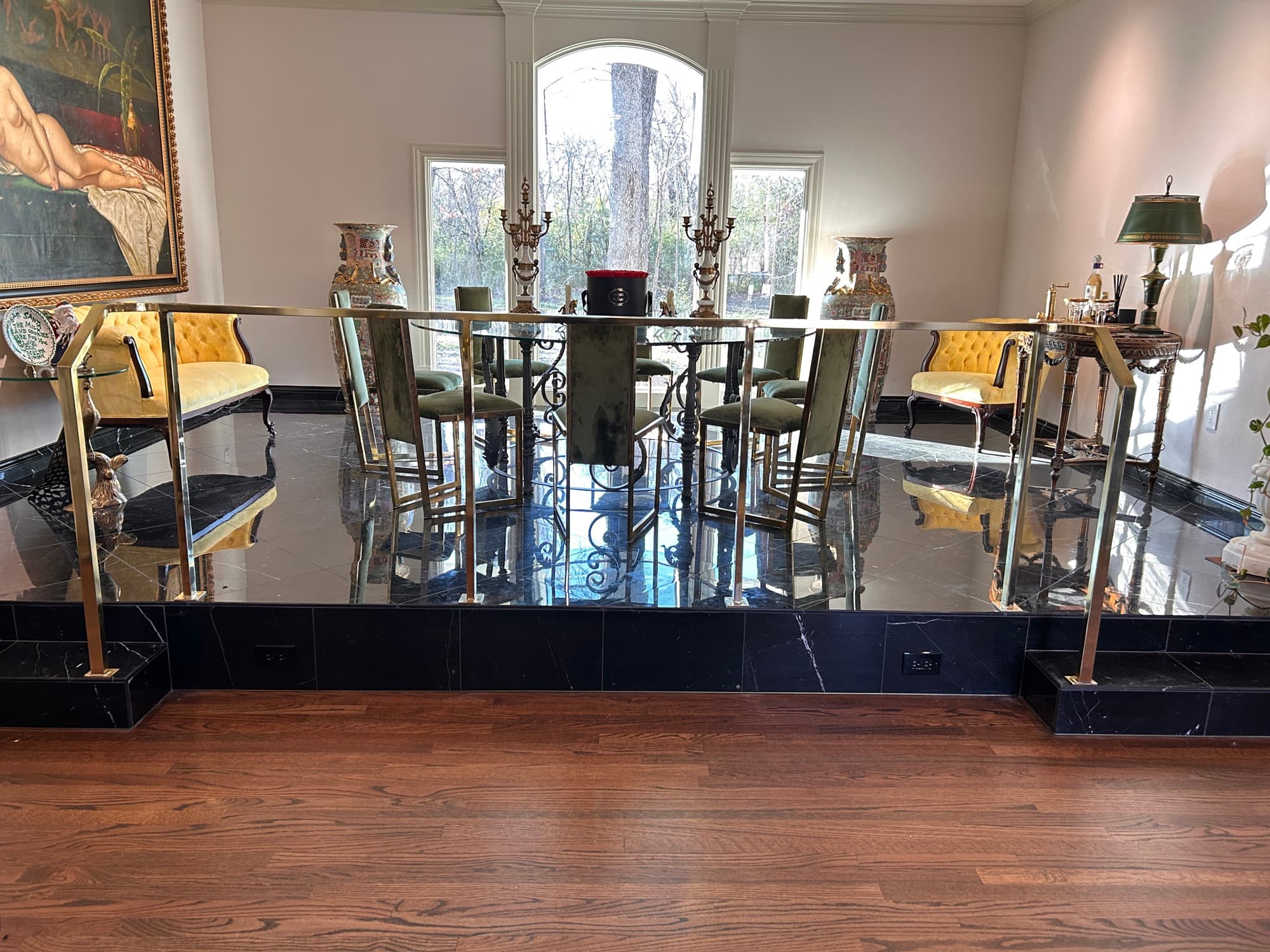Brass & Glass Stair Rails